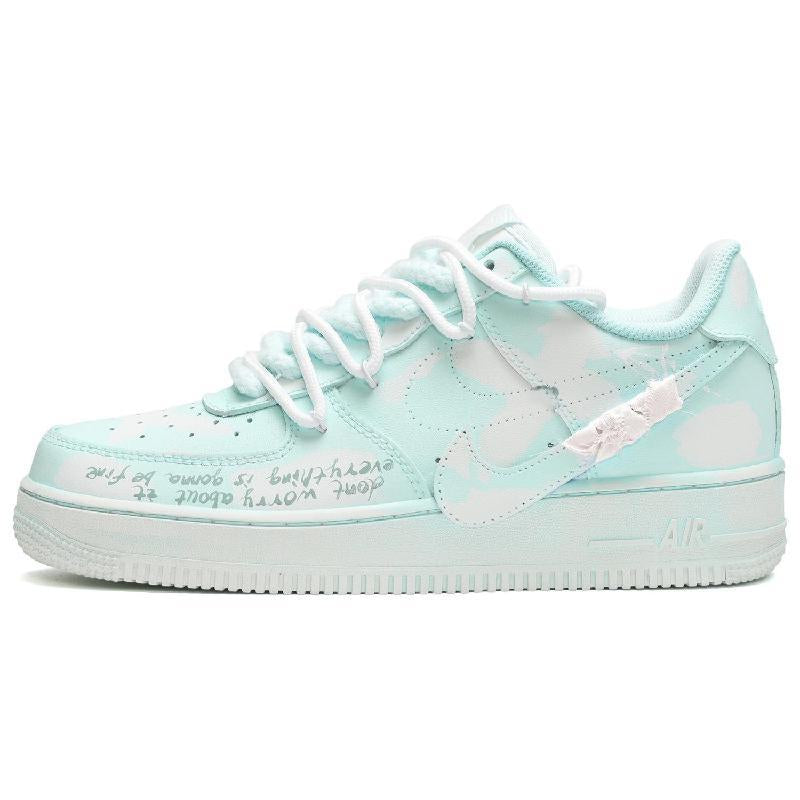Custom scratch-off card with a cross in white and green Air Force 1 – hand-painted custom sneakers | DiySneakers