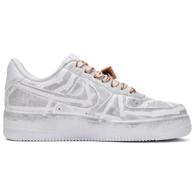 Custom cappuccino in gray and white Air Force 1 Gray/White – custom sneakers view 2 | DiySneakers