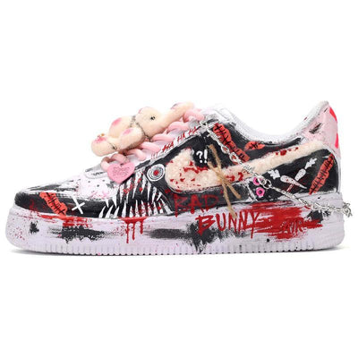 Custom The female bad rabbit Air Force 1 Red/Black – custom sneakers view 2 | DiySneakers