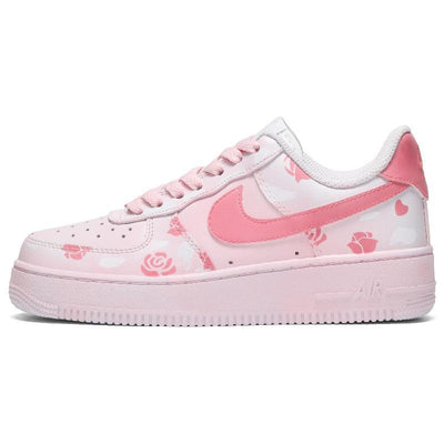 Custom pink rose Air Force 1 – custom sneakers view 2 | DiySneakers