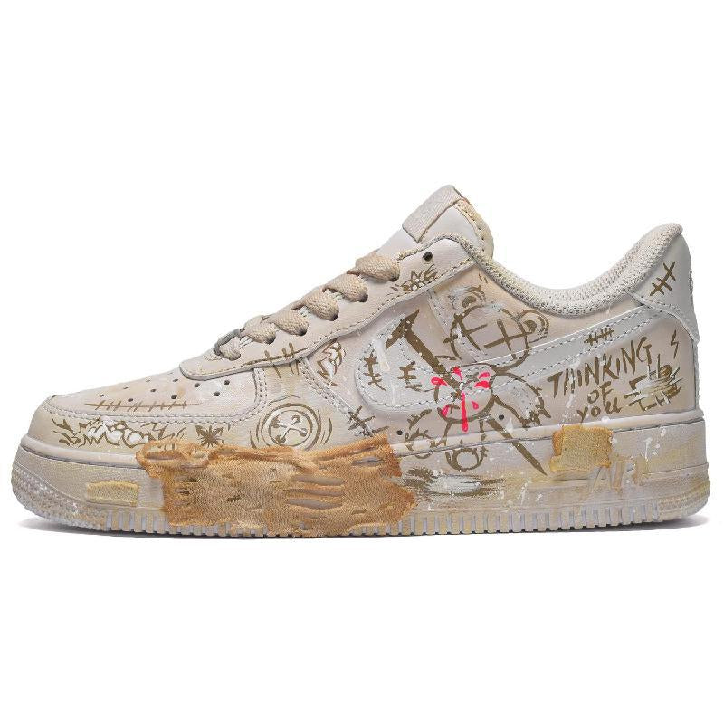 Custom Lost Stuffed Bear In Desert Color Air Force 1 – hand-painted custom sneakers | DiySneakers