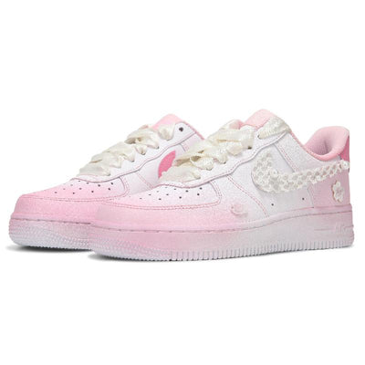 Custom pearl silk gradient powder Air Force 1 – custom sneakers view 2 | DiySneakers