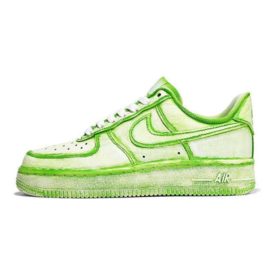 Custom nature K green and white Air Force 1 – custom sneakers view 2 | DiySneakers