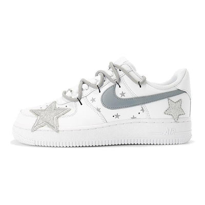 Custom Napoleon K silver white Air Force 1 – custom sneakers view 2 | DiySneakers