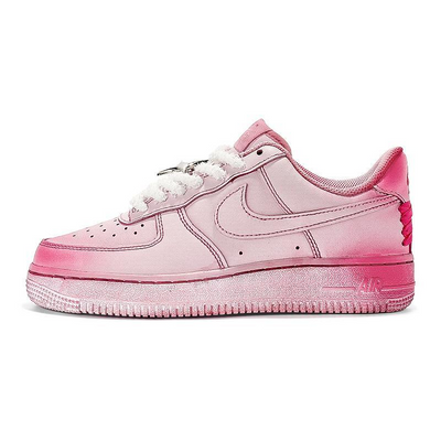 Custom lace-up girl K pink white Air Force 1 – custom sneakers view 2 | DiySneakers