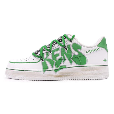 Custom Female KENS are white and green Air Force 1 White/green – custom sneakers view 2 | DiySneakers
