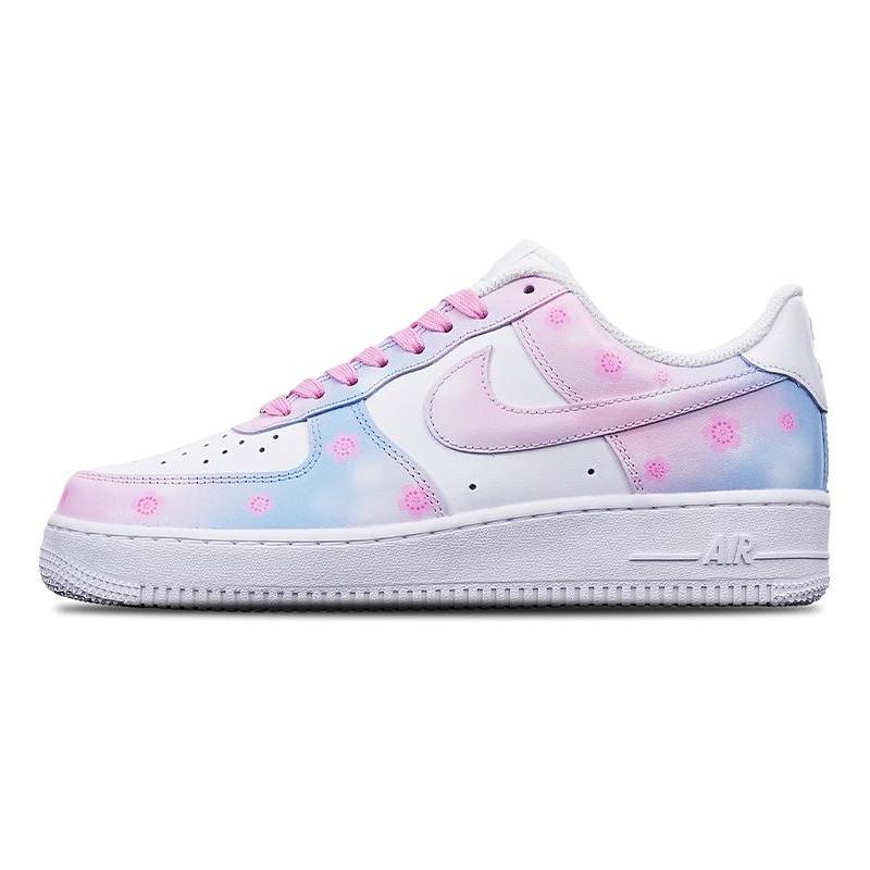 Custom Sakura Air Force 1 Blue/pink – hand-painted custom sneakers | DiySneakers