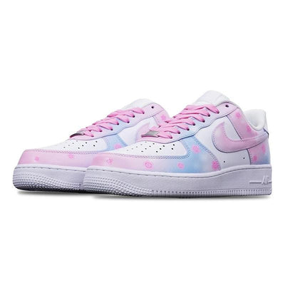 Custom Sakura Air Force 1 Blue/pink – custom sneakers view 2 | DiySneakers