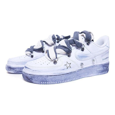 Custom A female six-pointed star Air Force 1 Gray – custom sneakers view 2 | DiySneakers