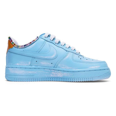 Custom graffiti diamond-encrusted design sense Air Force 1 Blue/Orange – custom sneakers view 2 | DiySneakers