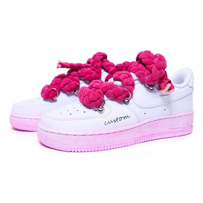 Custom gradient pink dye Air Force 1 White/powder – custom sneakers view 2 | DiySneakers
