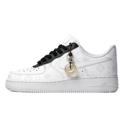 Custom black silk sneakers in black and white Air Force 1 – custom sneakers view 2 | DiySneakers