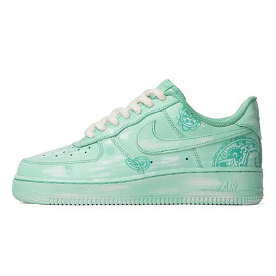 Custom ocean-themed cashew flower sneakers Air Force 1 – custom sneakers view 2 | DiySneakers