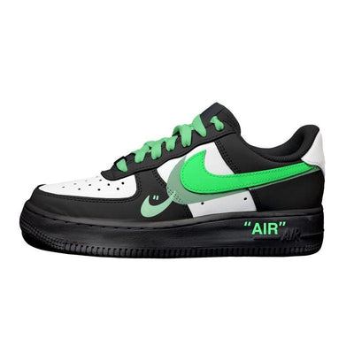 Custom Green three-hooked female Air Force 1 – custom sneakers view 2 | DiySneakers