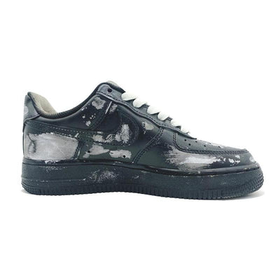 Custom style with aged scratches in black Air Force 1 Black – custom sneakers view 2 | DiySneakers