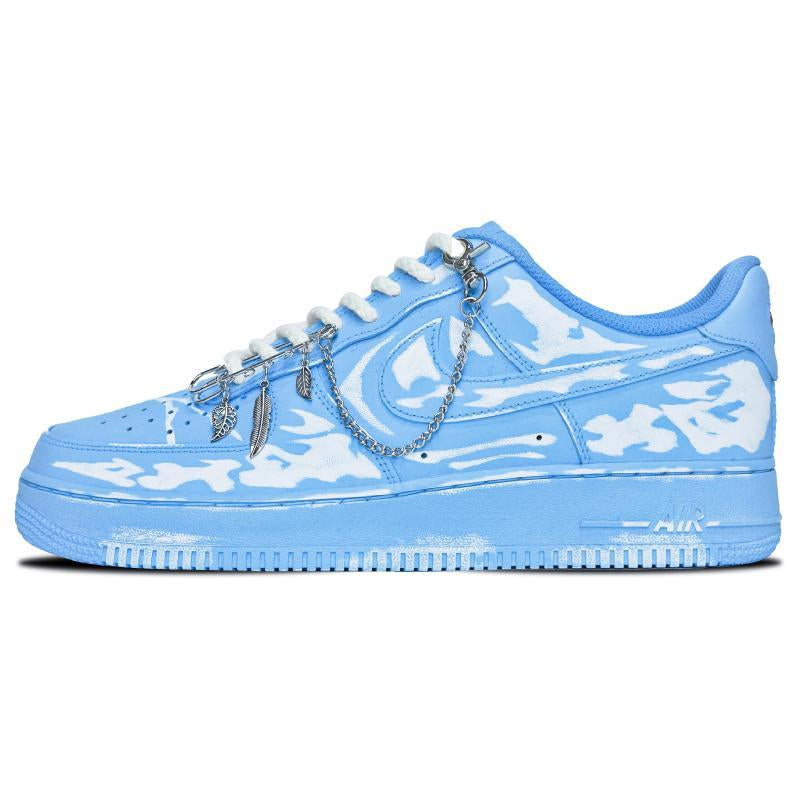 Custom dyed scratch-off bone pattern chain Air Force 1 – hand-painted custom sneakers | DiySneakers
