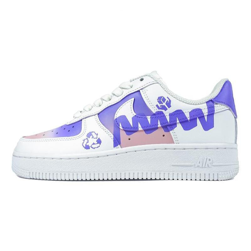 Custom Gradual vapor wave Air Force 1 Pink/white/purple – hand-painted custom sneakers | DiySneakers