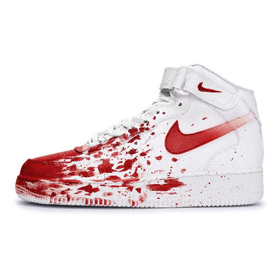 Custom female crime scene Air Force 1 Red – custom sneakers view 2 | DiySneakers