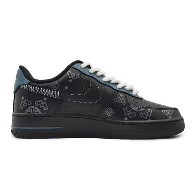 Custom The Silk Road for Air Force 1 Blue/Silver – custom sneakers view 2 | DiySneakers