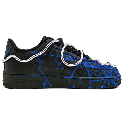 Custom Tengshe blue for Air Force 1 Black/Blue/Silver – custom sneakers view 2 | DiySneakers