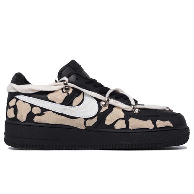 Custom The broken phalanges are black, gray and off-white Air Force 1 Black/beige – custom sneakers view 2 | DiySneakers