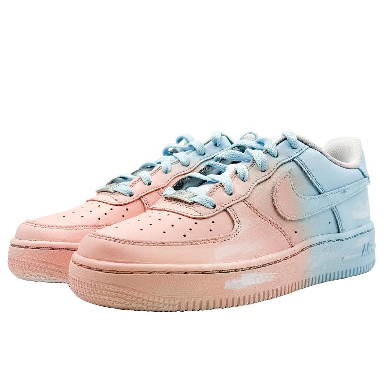 Custom Dreamy Star Language Air Force 1 Blue – hand-painted custom sneakers | DiySneakers