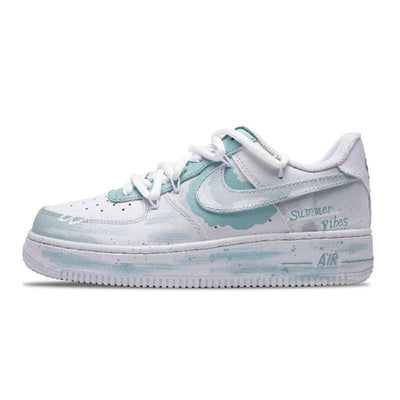Custom Mint marshmallows Air Force 1 Blue/White – custom sneakers view 2 | DiySneakers