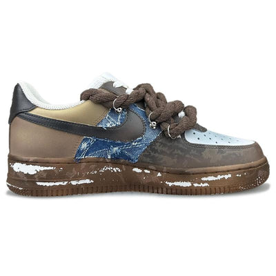 Custom Female Ruins Apostle Air Force 1 Brown/black/blue – custom sneakers view 2 | DiySneakers