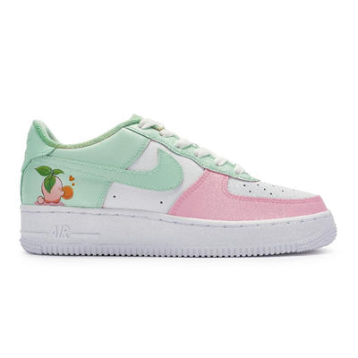 Custom Lime And Peach Air Force 1 – custom sneakers view 2 | DiySneakers