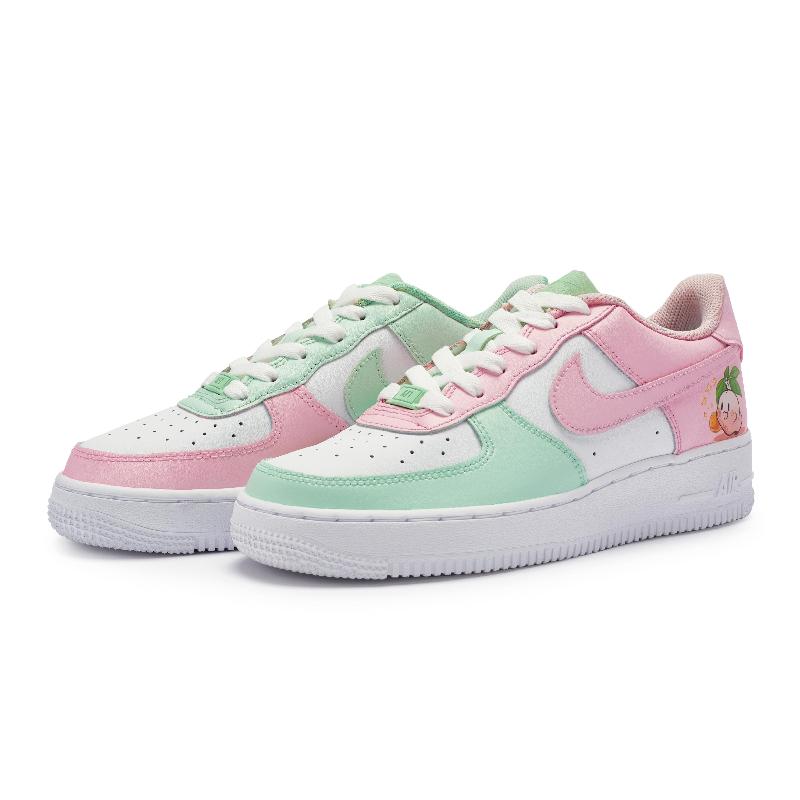 Custom Lime And Peach Air Force 1 – hand-painted custom sneakers | DiySneakers