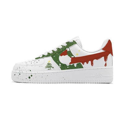 Custom Christmas Snowy Night Air Force 1 White – custom sneakers view 2 | DiySneakers