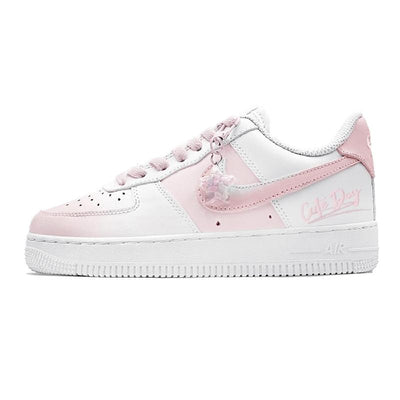 Custom Summer Peach Peach Air Force 1 Pink/white – custom sneakers view 2 | DiySneakers