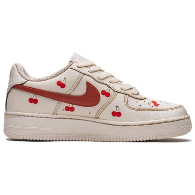 Custom Coffee dyed cherries Air Force 1 Kids' Grade School – custom sneakers view 2 | DiySneakers