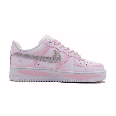 Custom Peach Blossom Air Force 1 Pink/white – custom sneakers view 2 | DiySneakers