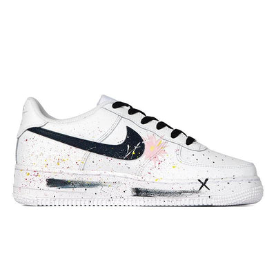 Custom spray-painted attitude sneakers in white Air Force 1 – custom sneakers view 2 | DiySneakers