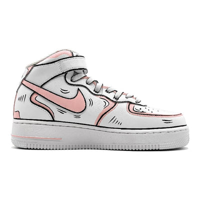 Custom Dynamic 2D pink and grey for Air Force 1 – custom sneakers view 2 | DiySneakers