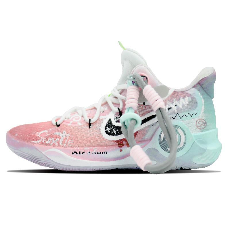 Custom Pink Rhythm KD Trey 5 IX Pink/Blue/White – hand-painted custom sneakers | DiySneakers