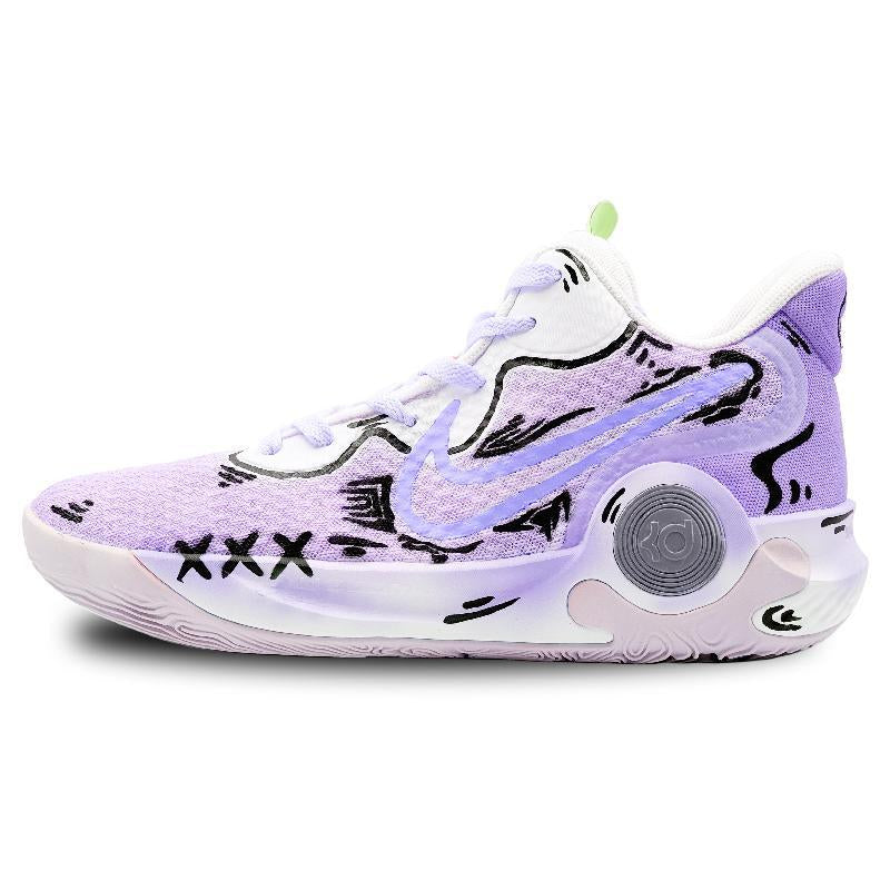 Custom Two-dimensional Purple KD Trey 5 IX Vintage – hand-painted custom sneakers | DiySneakers