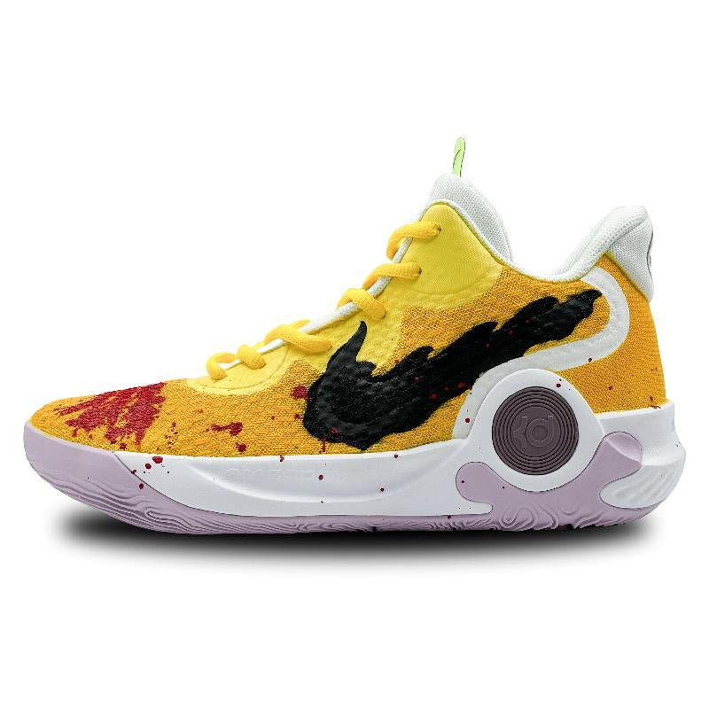 Custom The dragon roars and the tiger roars KD Trey 5 IX Vintage Red – hand-painted custom sneakers | DiySneakers