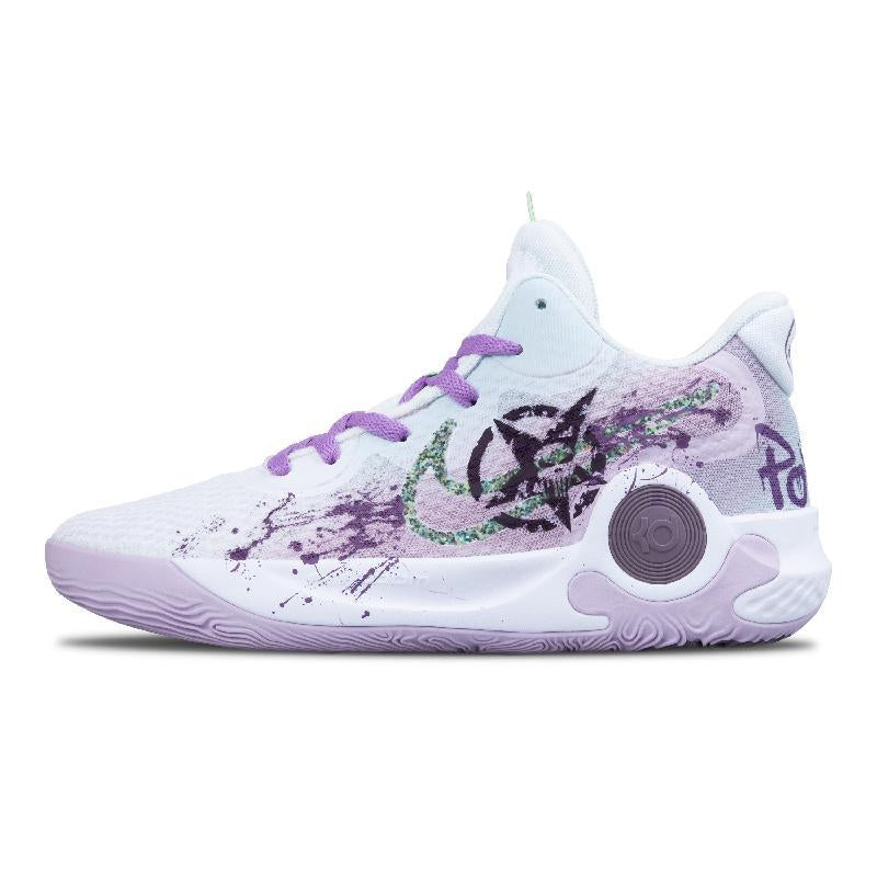 Custom Unicorn Dewdrop KD Trey 5 IX Vintage White/Purple – hand-painted custom sneakers | DiySneakers