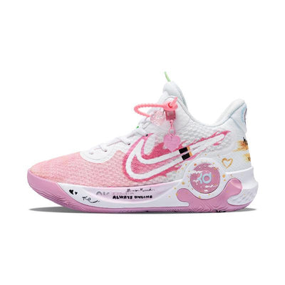 Custom Pink Flame Encounter KD Trey 5 IX Vintage White/pink – custom sneakers view 2 | DiySneakers