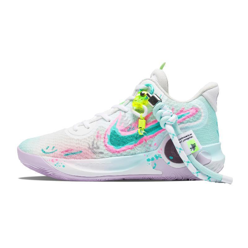 Custom Smiley Face Soda KD Trey 5 IX Vintage Pink-green-white – hand-painted custom sneakers | DiySneakers