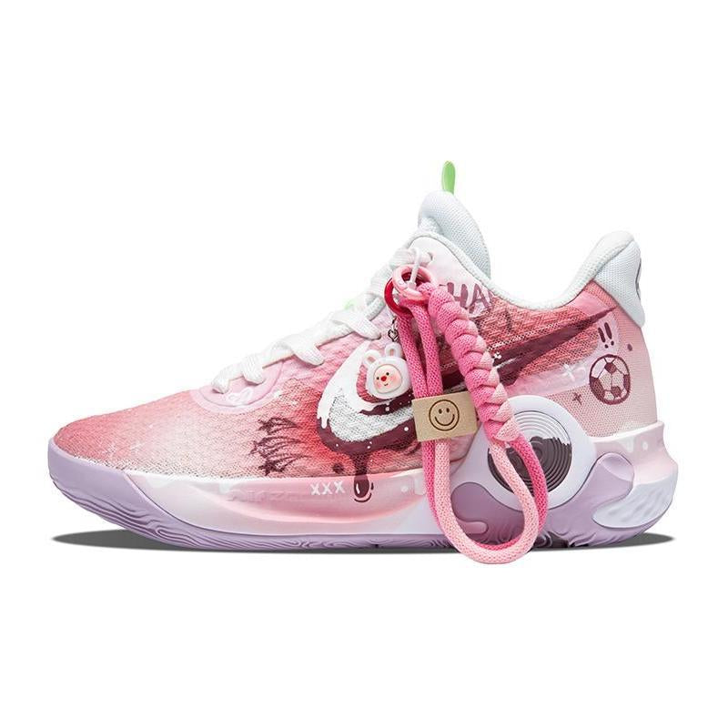 Custom Shining Star KD Trey 5 IX Vintage Pink/white – hand-painted custom sneakers | DiySneakers