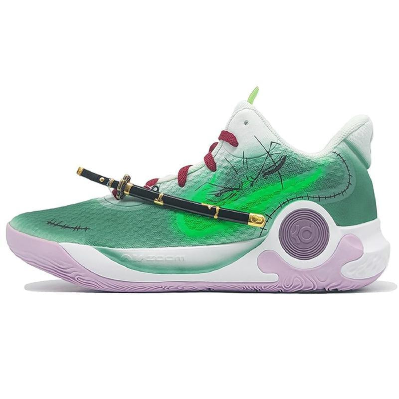 Custom Swordsman Suo Da KD Trey 5 IX Vintage Green/white – hand-painted custom sneakers | DiySneakers