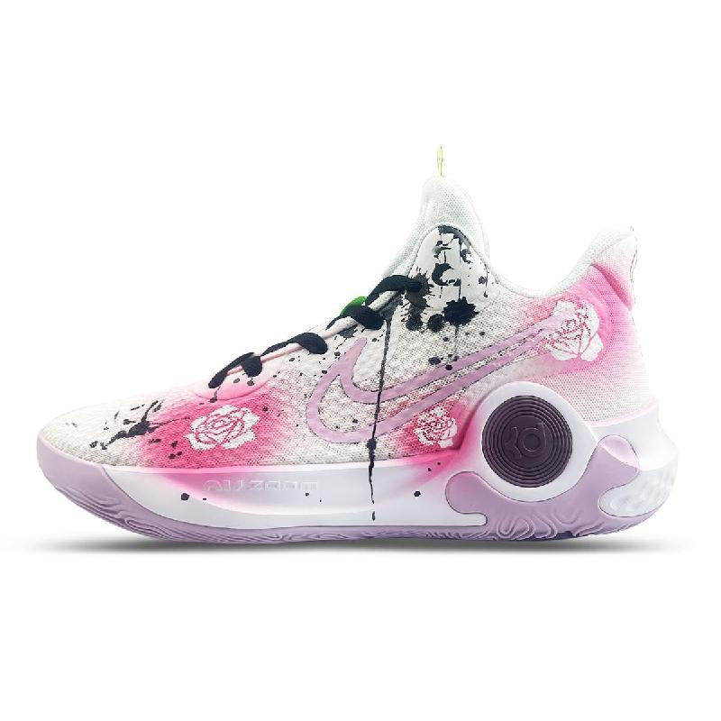 Custom The Redemption of Roses KD Trey 5 IX Vintage Pink/black/purple – hand-painted custom sneakers | DiySneakers