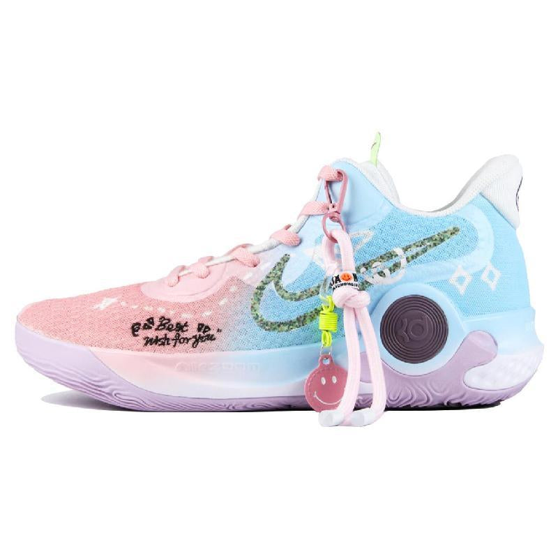 Custom Spring and summer gradient paper airplane KD Trey 5 IX – hand-painted custom sneakers | DiySneakers