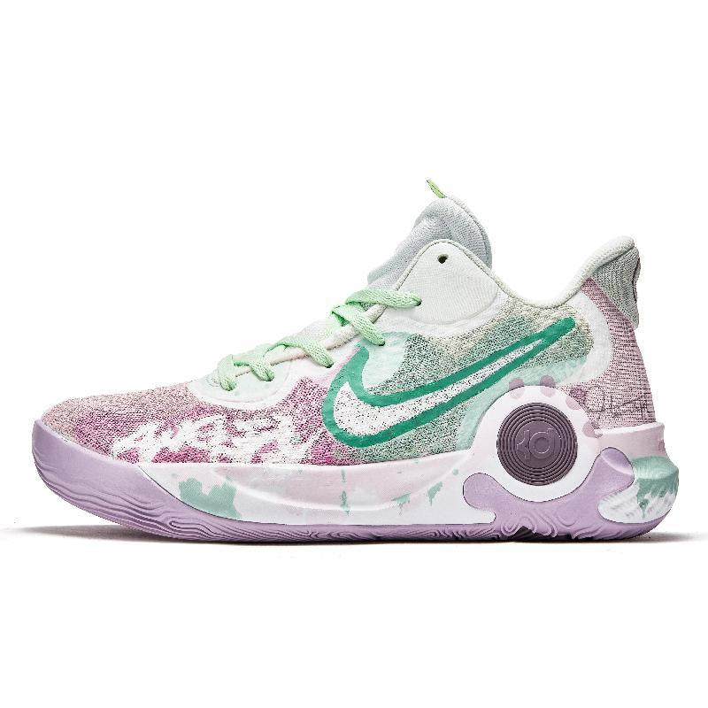 Custom Misty and hazy KD Trey 5 IX Vintage Pink/Green – hand-painted custom sneakers | DiySneakers