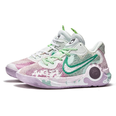 Custom Misty and hazy KD Trey 5 IX Vintage Pink/Green – custom sneakers view 2 | DiySneakers