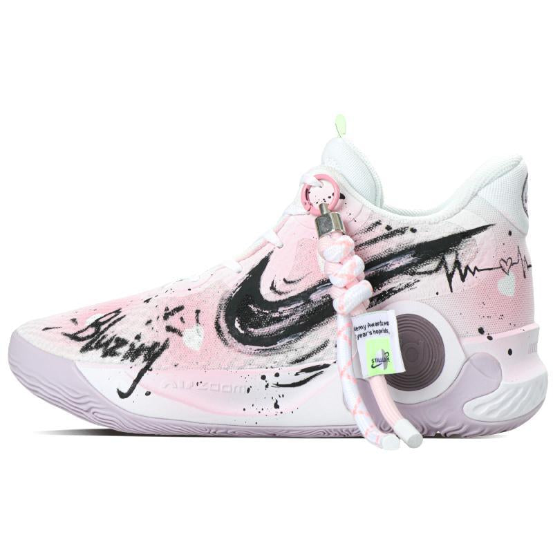 Custom Pink Oxygen KD Trey 5 IX Black/Pink – hand-painted custom sneakers | DiySneakers