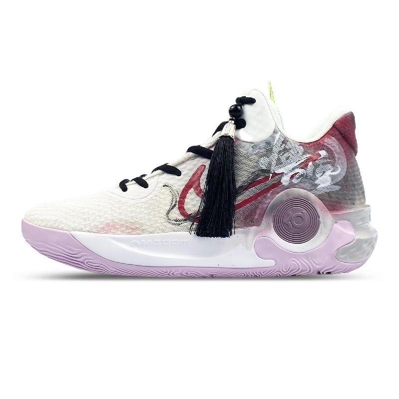 Custom Du 5 Black Myth KD Trey 5 IX Vintage White/Purple/Black/Red – hand-painted custom sneakers | DiySneakers